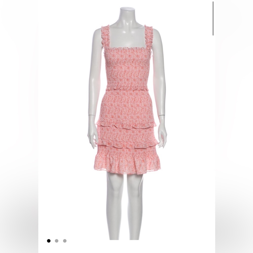 Parker Pink Ruffle Dress Large